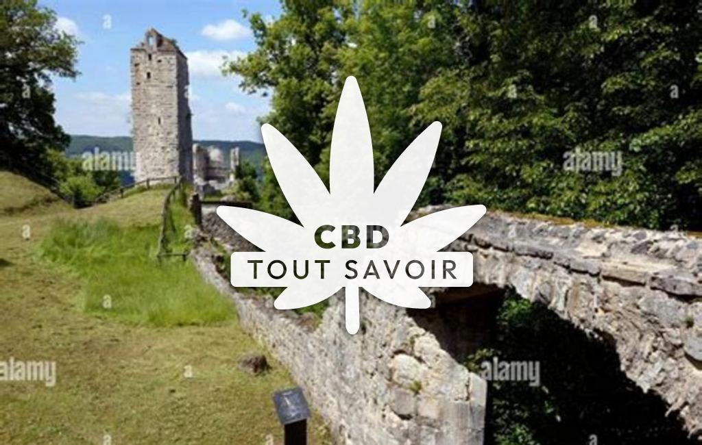 Village à Chassagne-Saint-Denis avec feuille Cannabis CBD