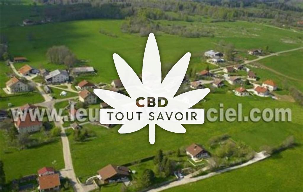 Village à Arcon avec feuille Cannabis CBD