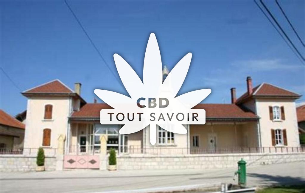 Village à Granges-Narboz avec feuille Cannabis CBD