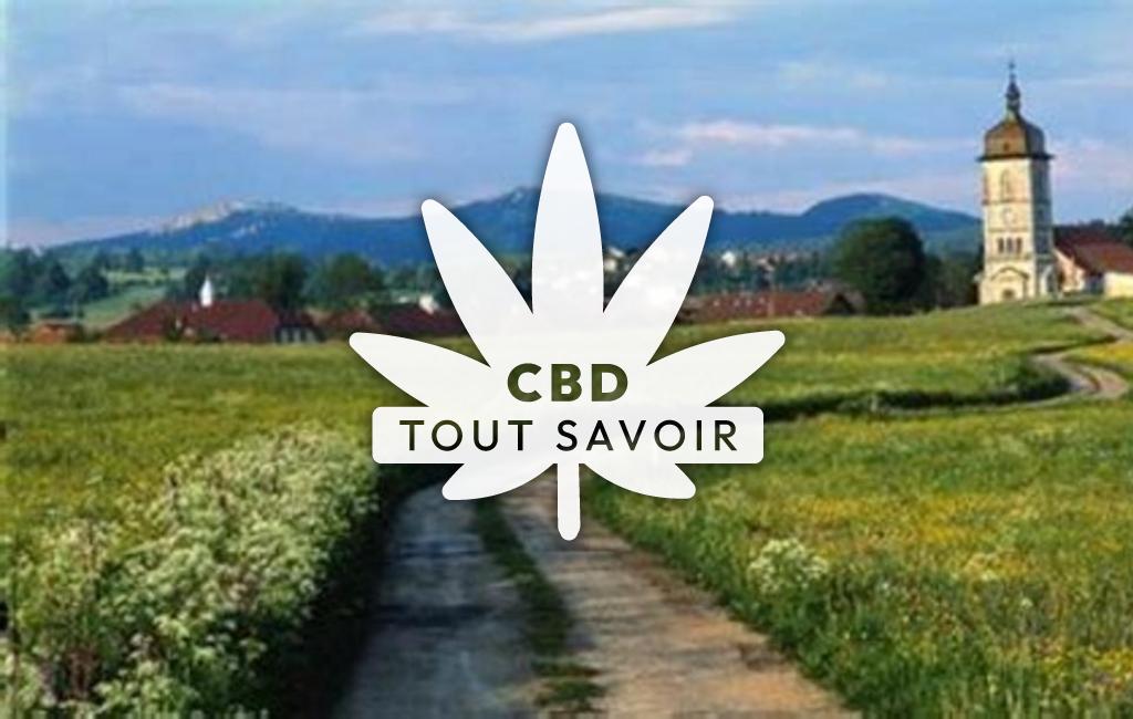 Village à Les-Fourgs avec feuille Cannabis CBD
