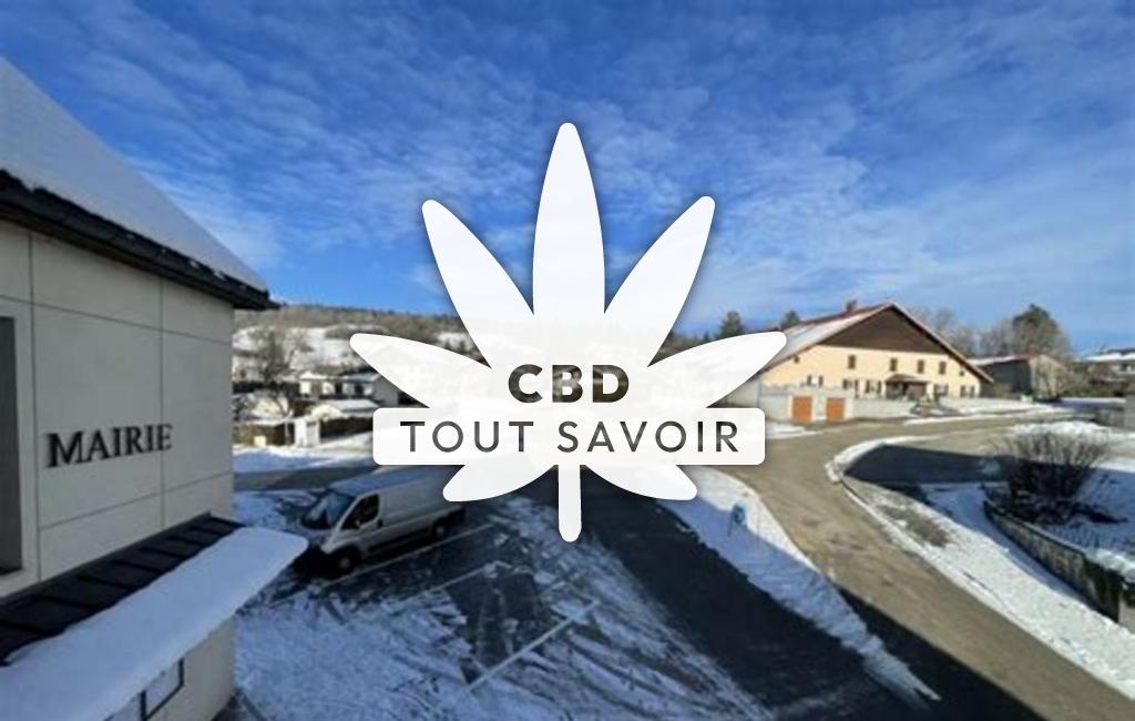 Village à Vuillecin avec feuille Cannabis CBD