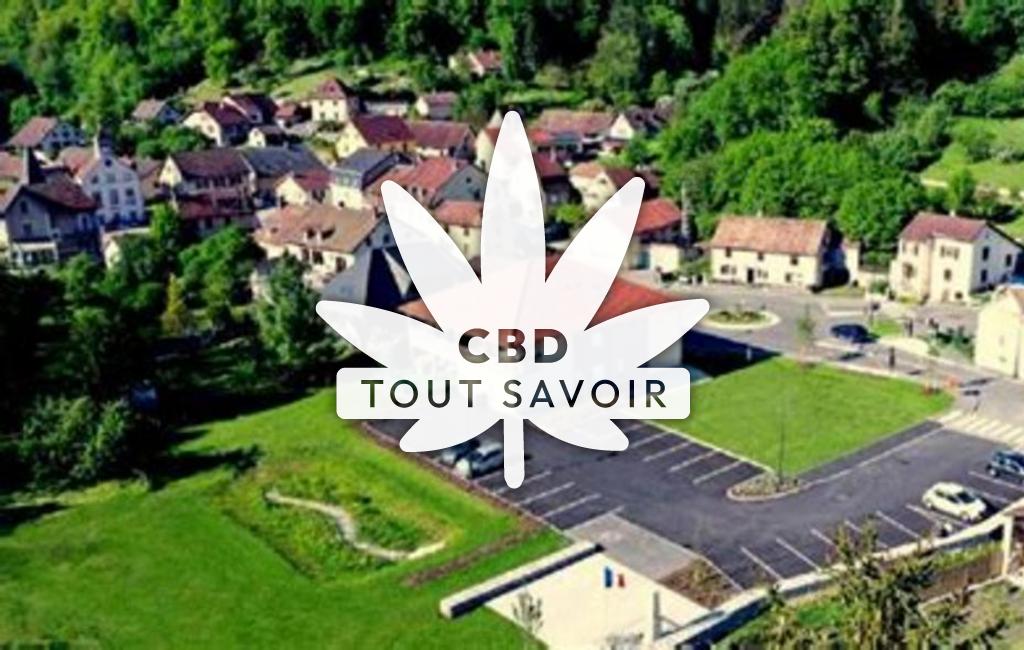 Village à Meslieres avec feuille Cannabis CBD