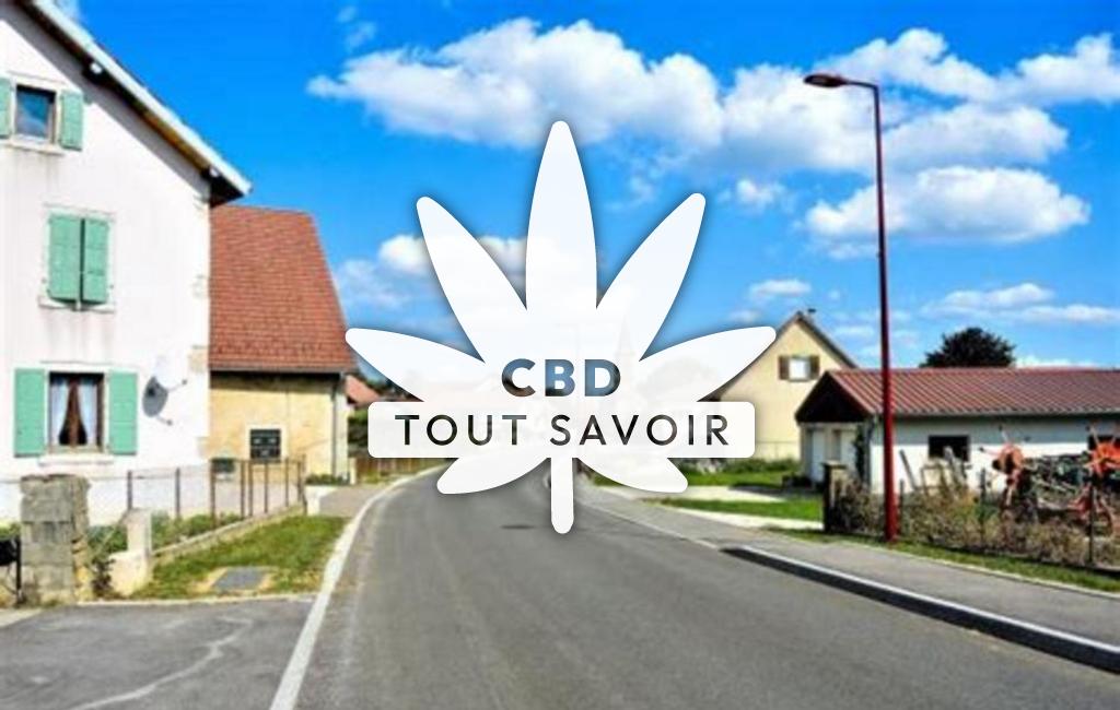 Village à Roches-les-Blamont avec feuille Cannabis CBD