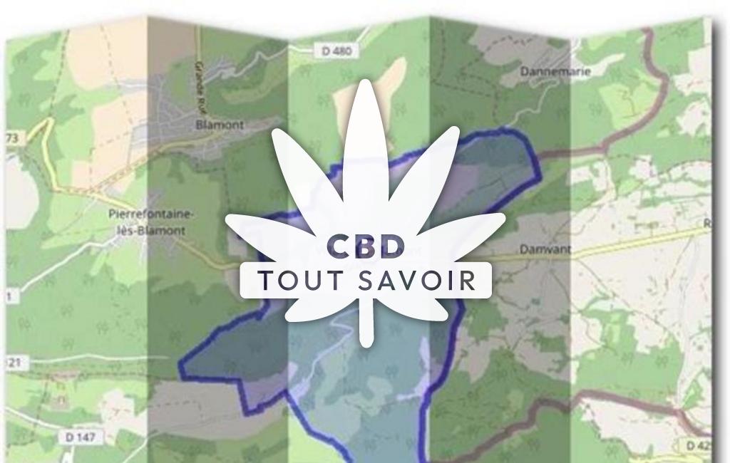 Village à Villars-les-Blamont avec feuille Cannabis CBD