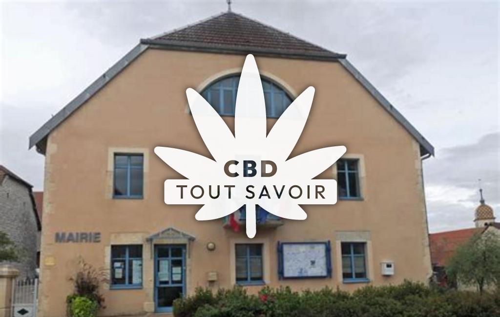 Village à Chantrans avec feuille Cannabis CBD