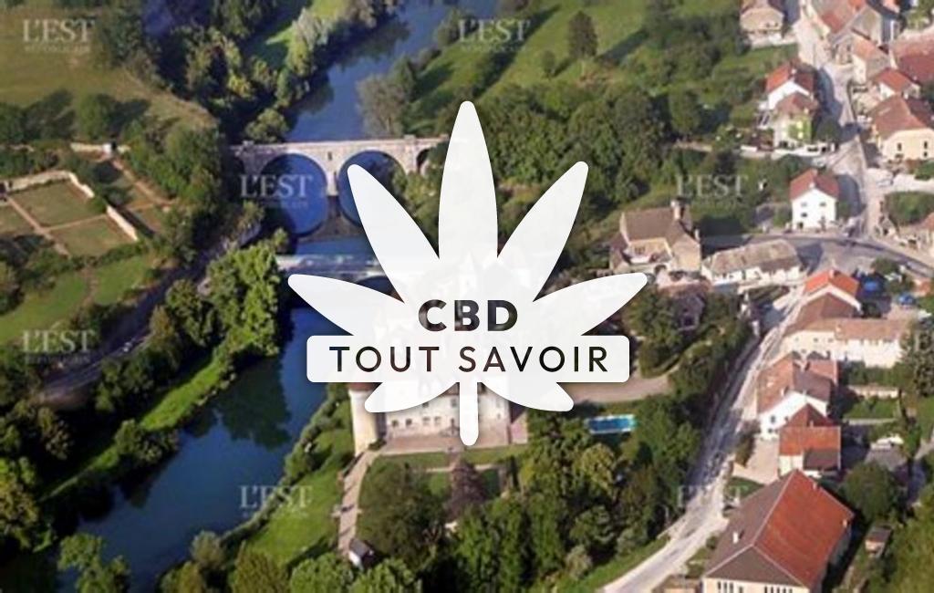 Village à Cleron avec feuille Cannabis CBD