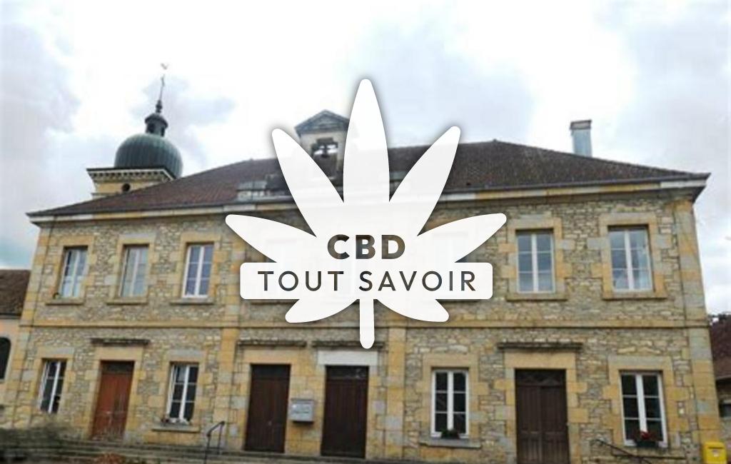 Village à Eternoz avec feuille Cannabis CBD