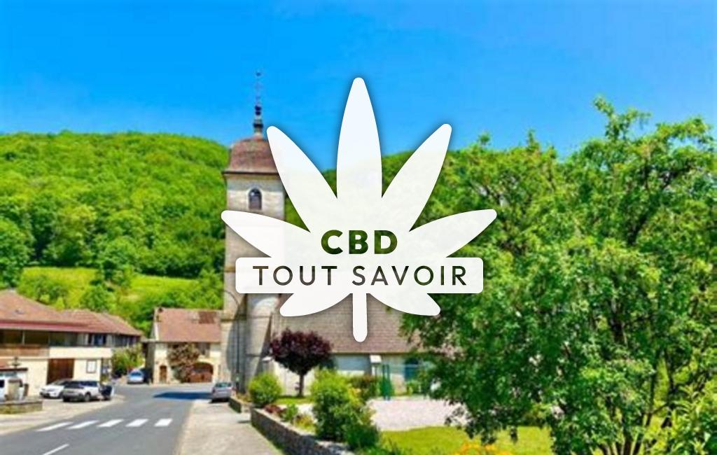 Village à Nans-sous-Sainte-Anne avec feuille Cannabis CBD