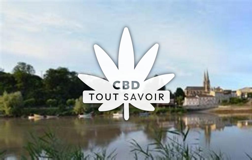 Village à Branne avec feuille Cannabis CBD