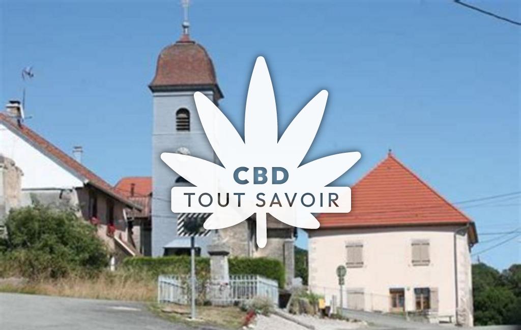 Village à Crosey-le-Grand avec feuille Cannabis CBD
