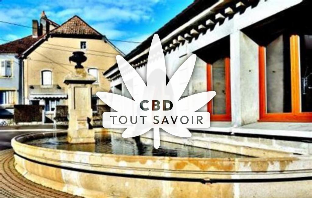 Village à Fontaine-les-Clerval avec feuille Cannabis CBD