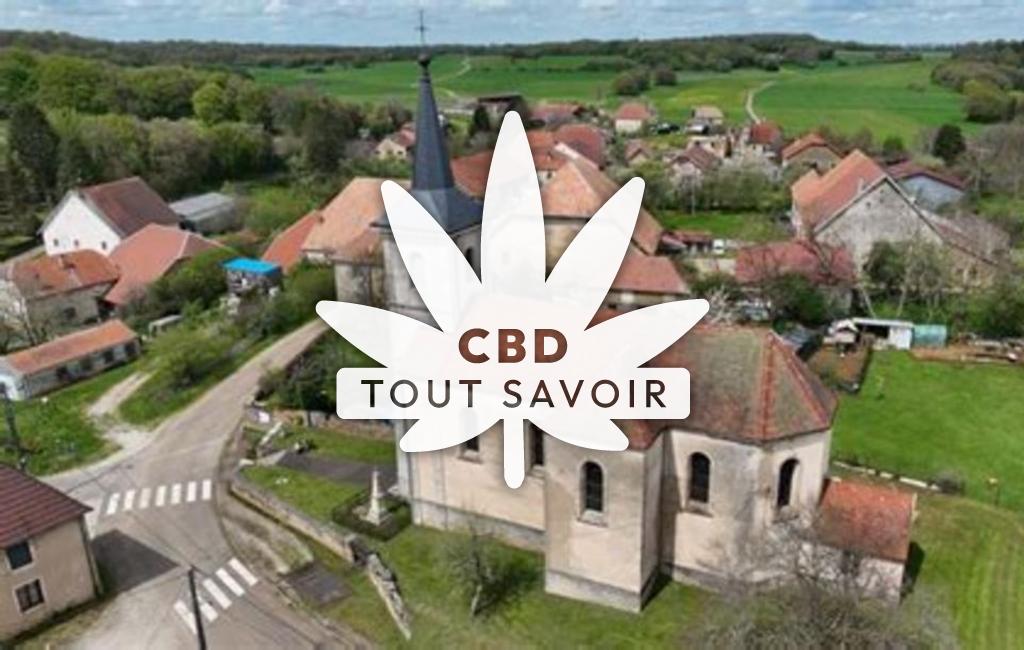 Village à Fontenelle-Montby avec feuille Cannabis CBD