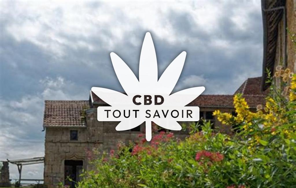 Village à Gondenans-Montby avec feuille Cannabis CBD