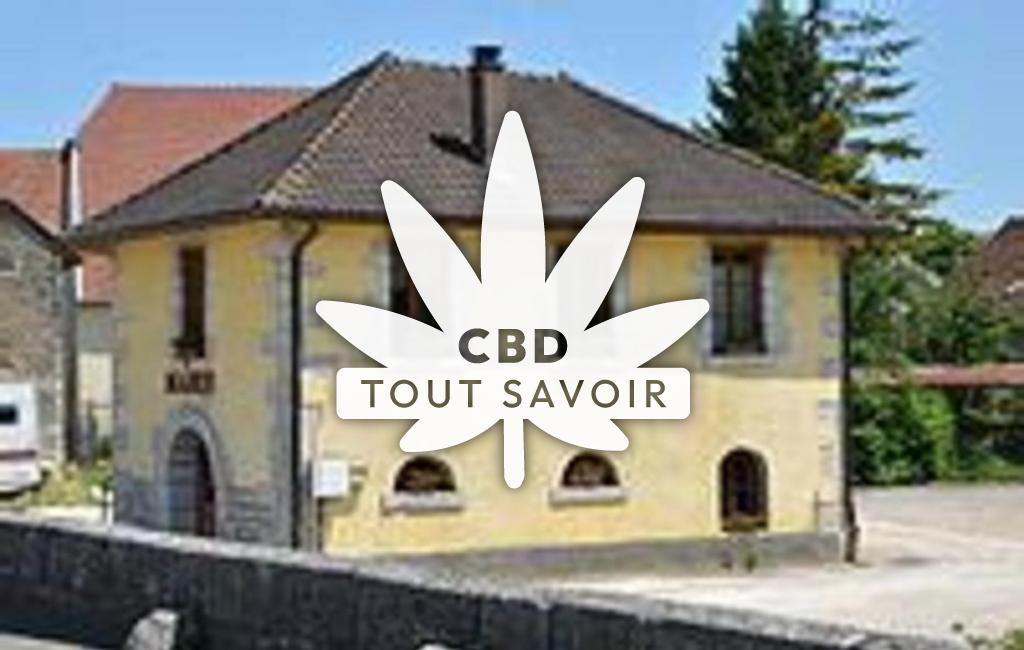 Village à Pompierre-sur-Doubs avec feuille Cannabis CBD