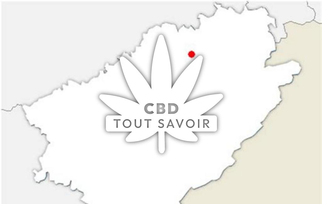 Village à Saint-Georges-Armont avec feuille Cannabis CBD