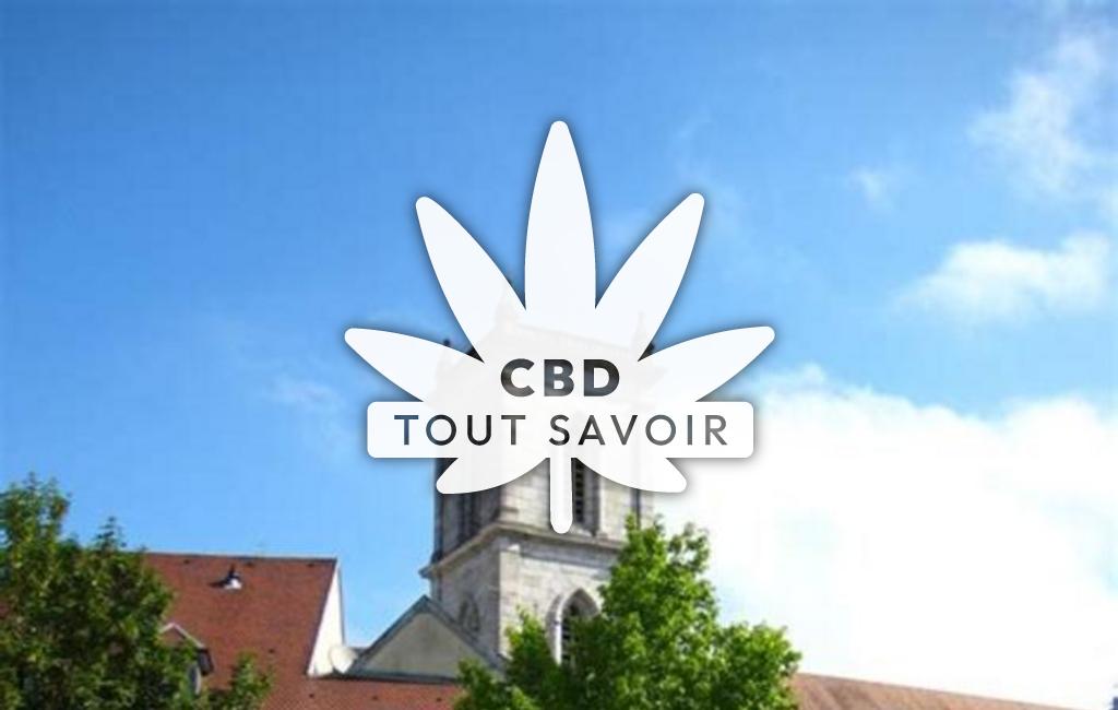 Village à Aissey avec feuille Cannabis CBD