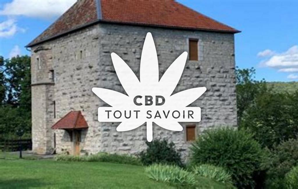Village à Cotebrune avec feuille Cannabis CBD