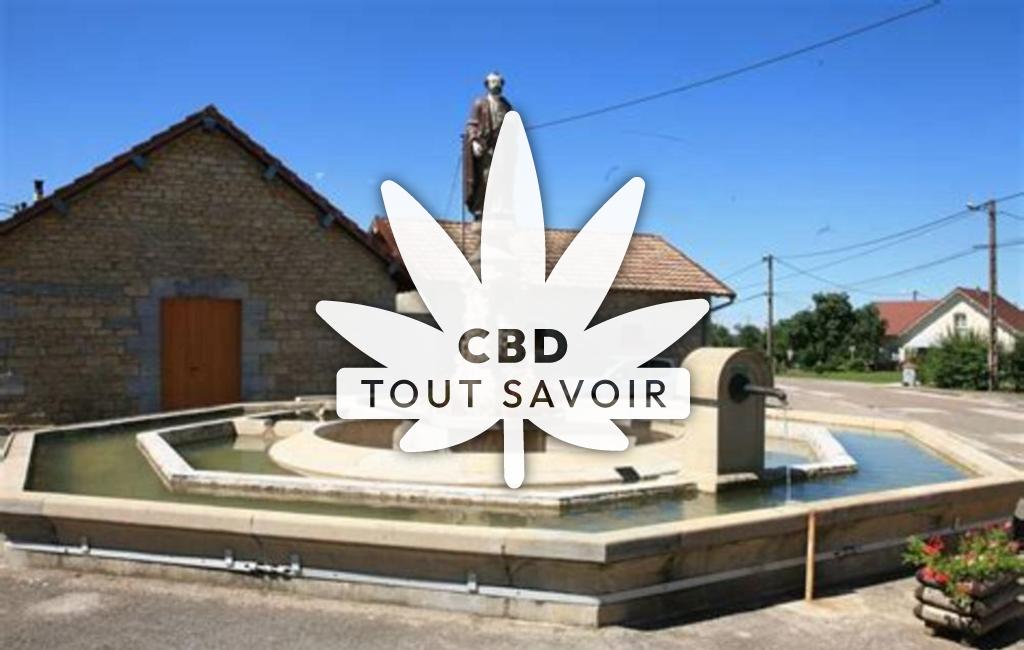 Village à Lanans avec feuille Cannabis CBD