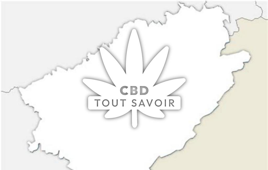 Village à Les-Hopitaux-Vieux avec feuille Cannabis CBD