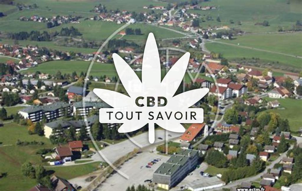 Village à Metabief avec feuille Cannabis CBD