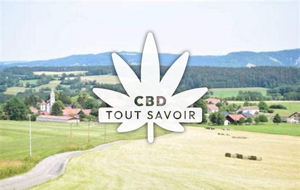 Village à Chamesey avec feuille Cannabis CBD