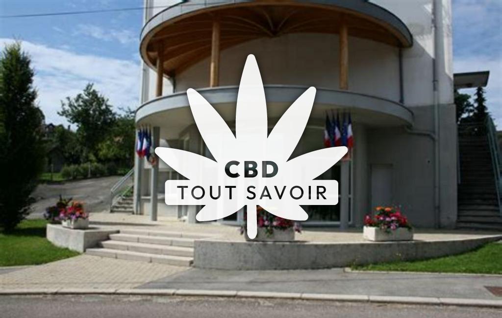 Village à Charmoille avec feuille Cannabis CBD