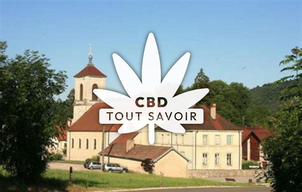 Village à Cour-Saint-Maurice avec feuille Cannabis CBD
