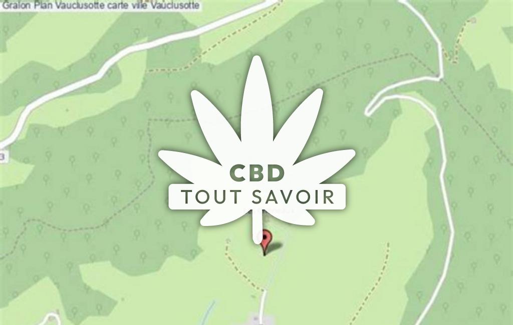 Village à Vauclusotte avec feuille Cannabis CBD
