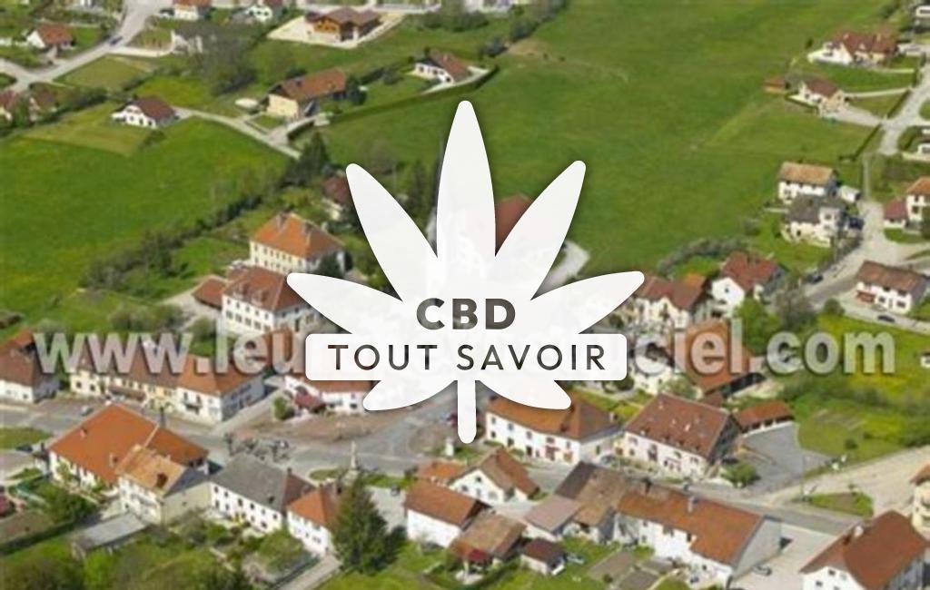 Village à Orchamps-Vennes avec feuille Cannabis CBD