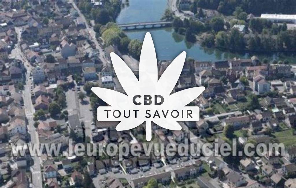 Village à Audincourt avec feuille Cannabis CBD