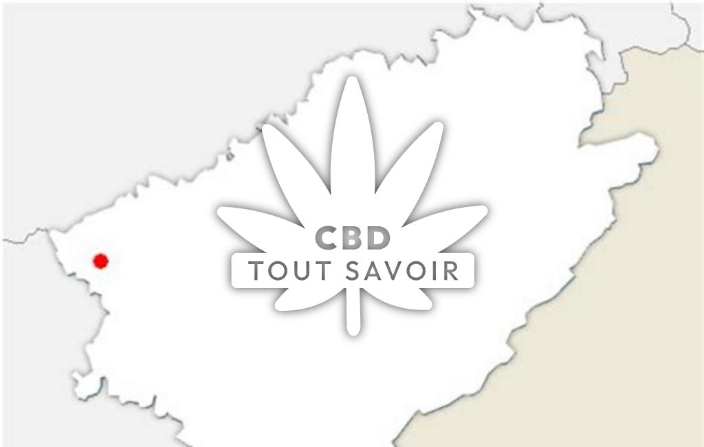 Village à Corcondray avec feuille Cannabis CBD