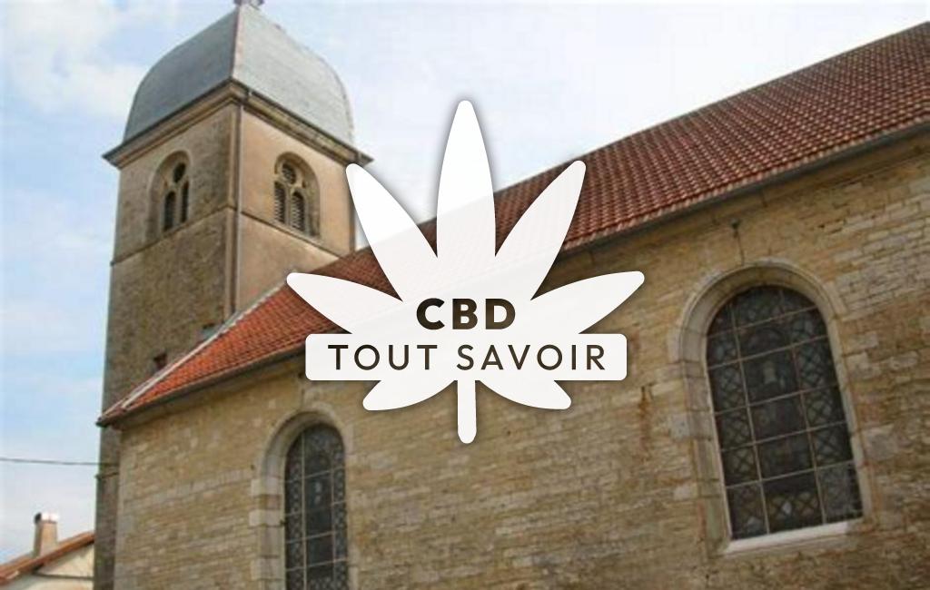 Village à Chazot avec feuille Cannabis CBD