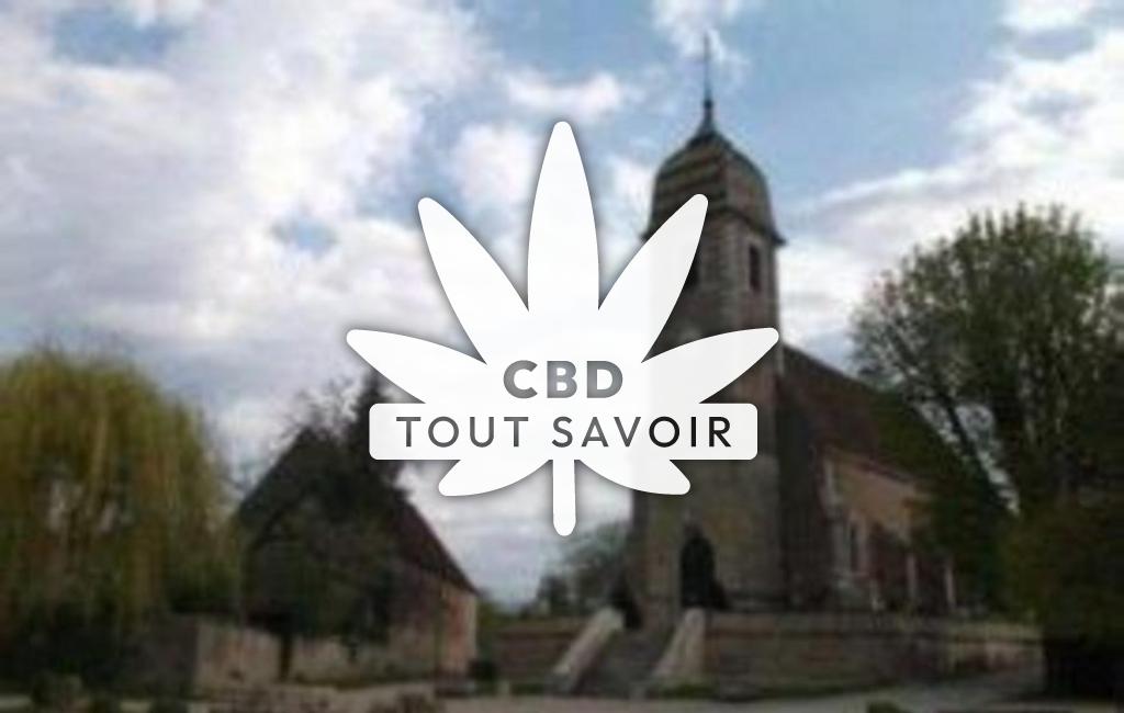 Village à Rahon avec feuille Cannabis CBD