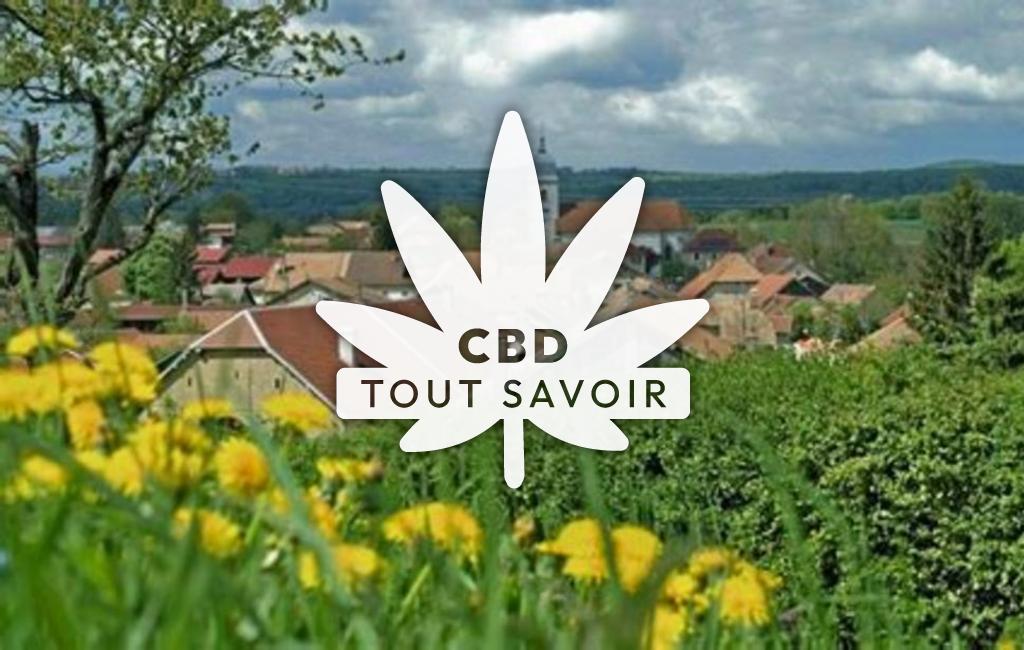 Village à Servin avec feuille Cannabis CBD