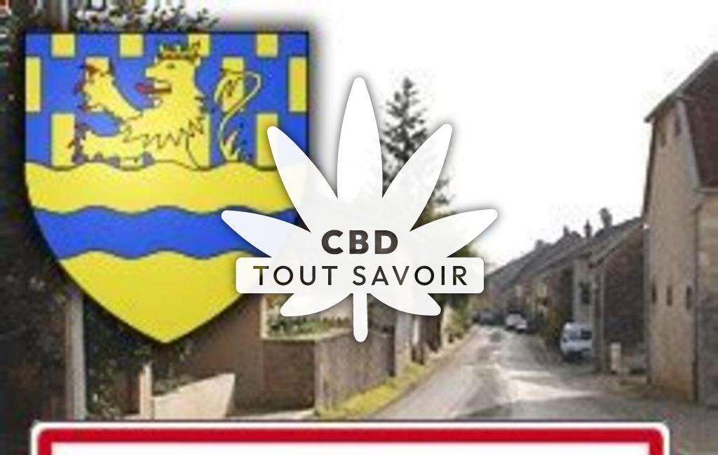 Village à Chouzelot avec feuille Cannabis CBD