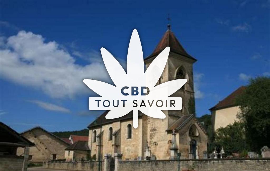 Village à Cussey-sur-Lison avec feuille Cannabis CBD