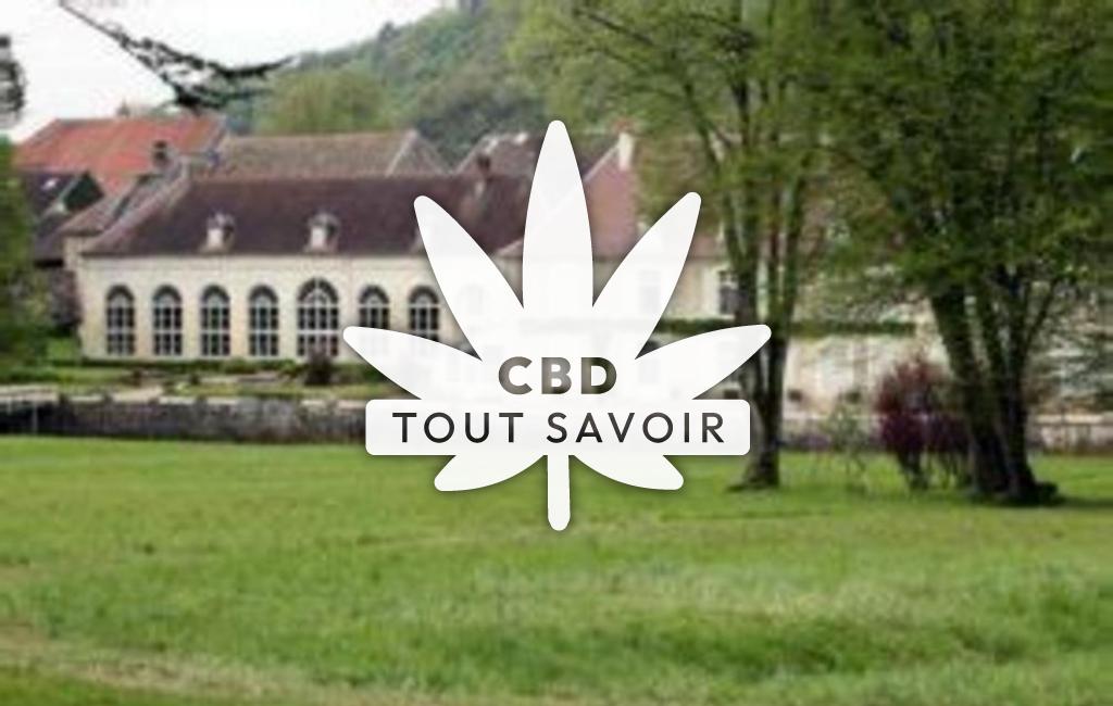 Village à Rennes-sur-Loue avec feuille Cannabis CBD