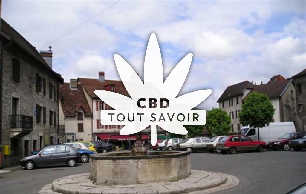 Village à Indevillers avec feuille Cannabis CBD