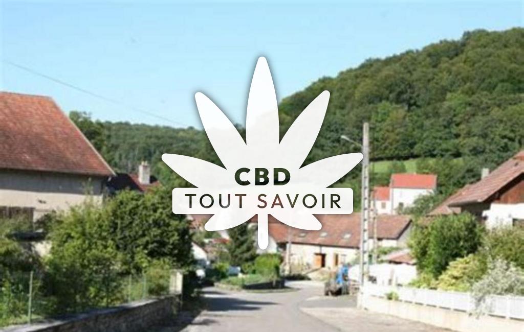 Village à Urtiere avec feuille Cannabis CBD