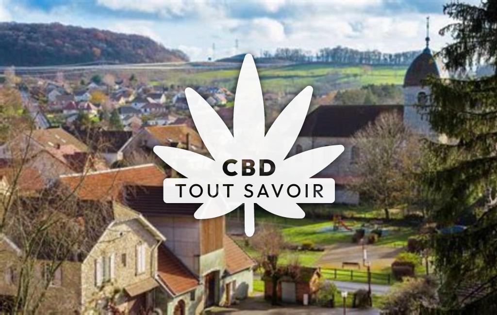 Village à Miserey-Salines avec feuille Cannabis CBD