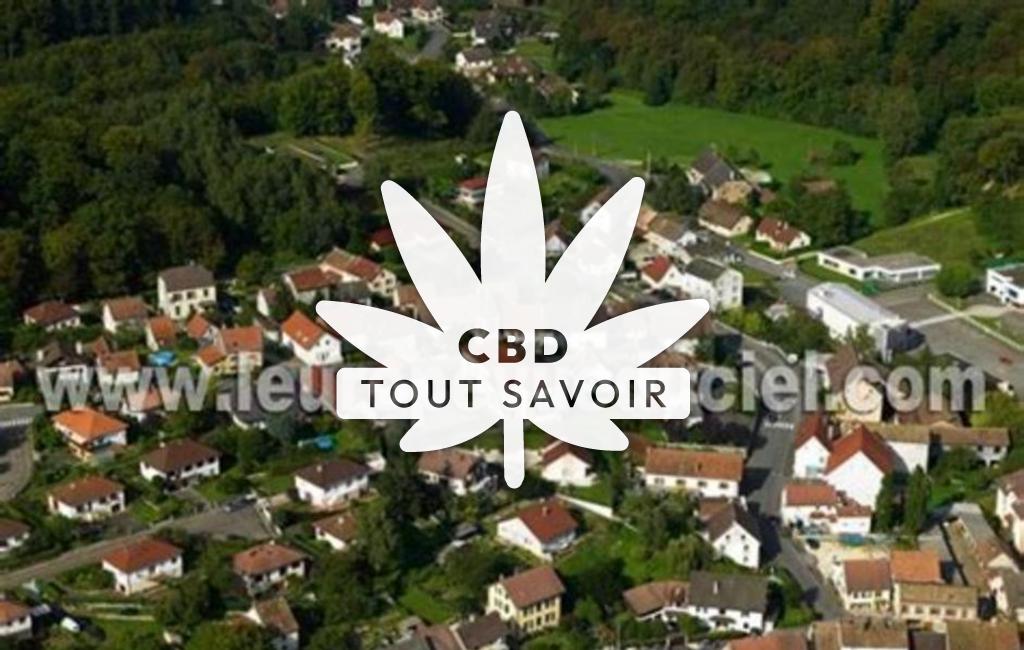 Village à Dampierre-les-Bois avec feuille Cannabis CBD
