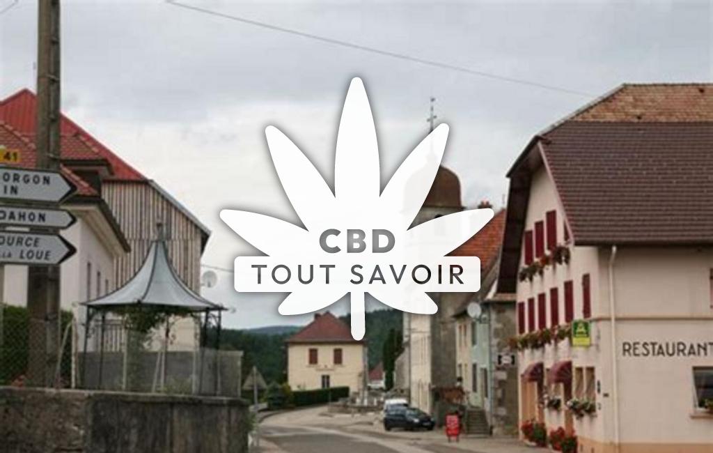 Village à Ouhans avec feuille Cannabis CBD