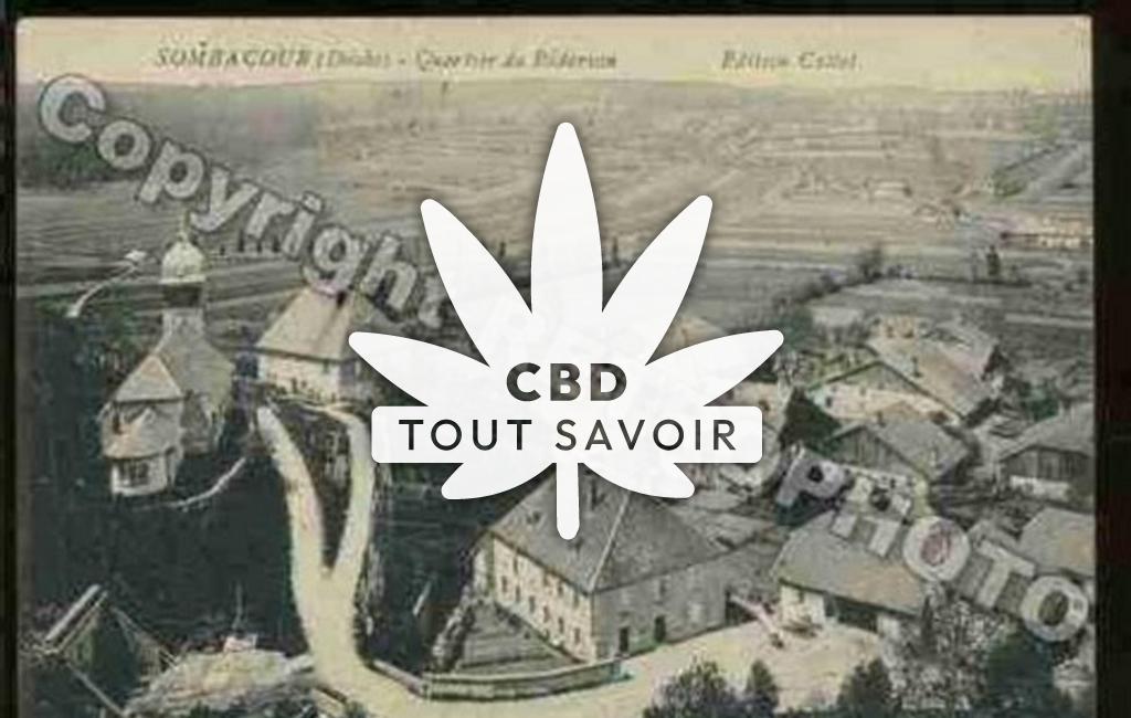 Village à Sombacour avec feuille Cannabis CBD