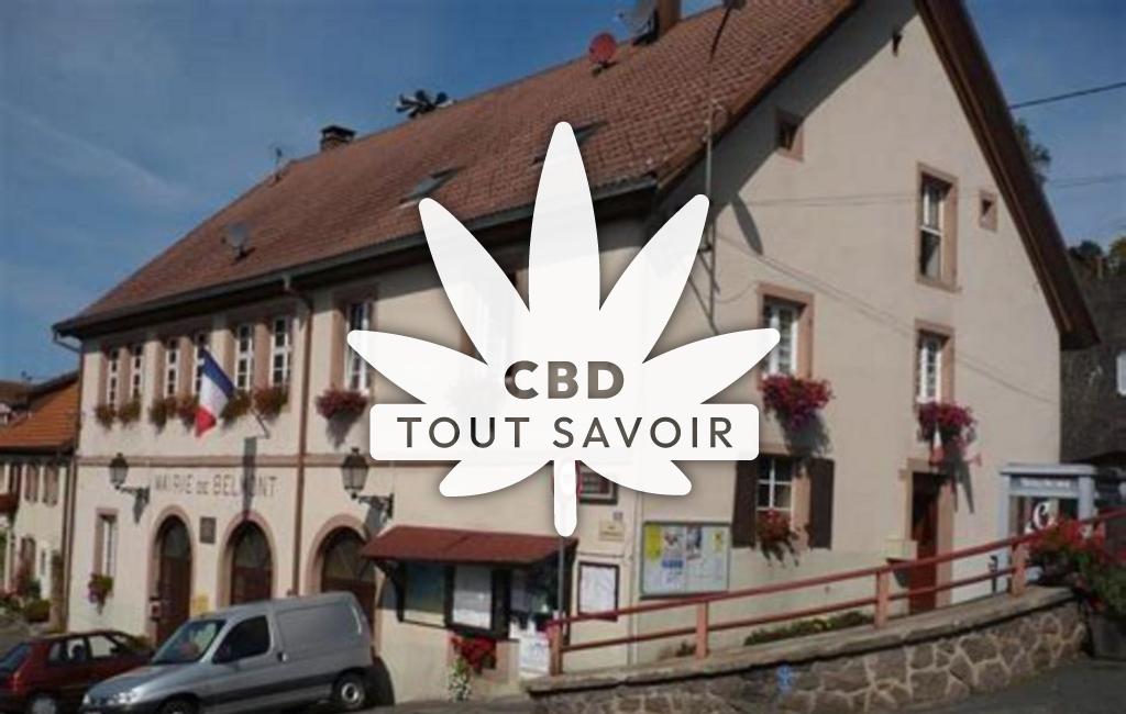Village à Belmont avec feuille Cannabis CBD