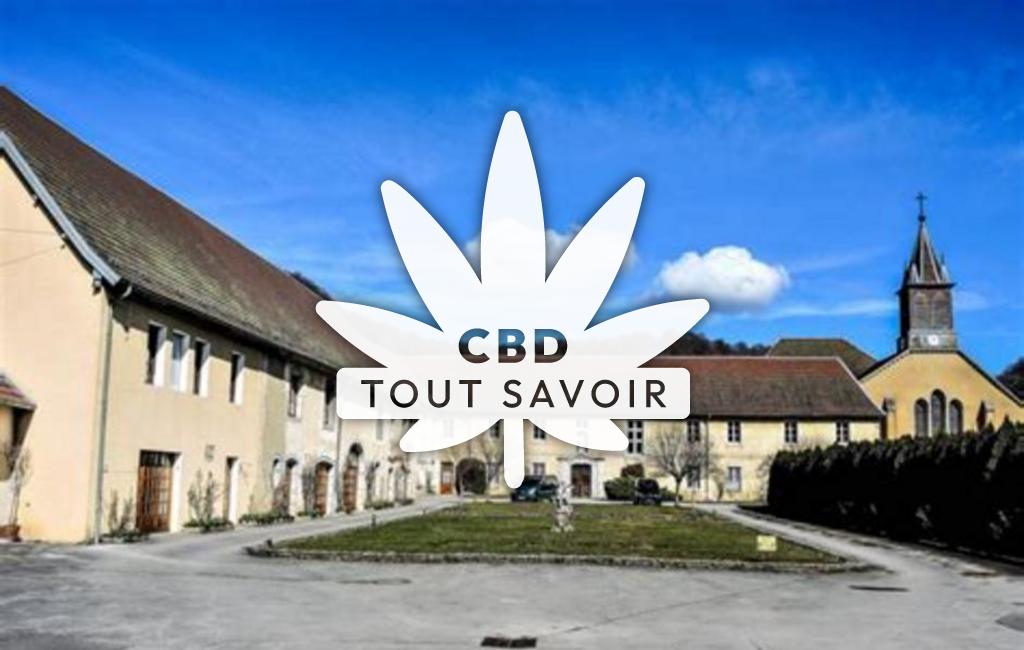 Village à Chaux-les-Passavant avec feuille Cannabis CBD
