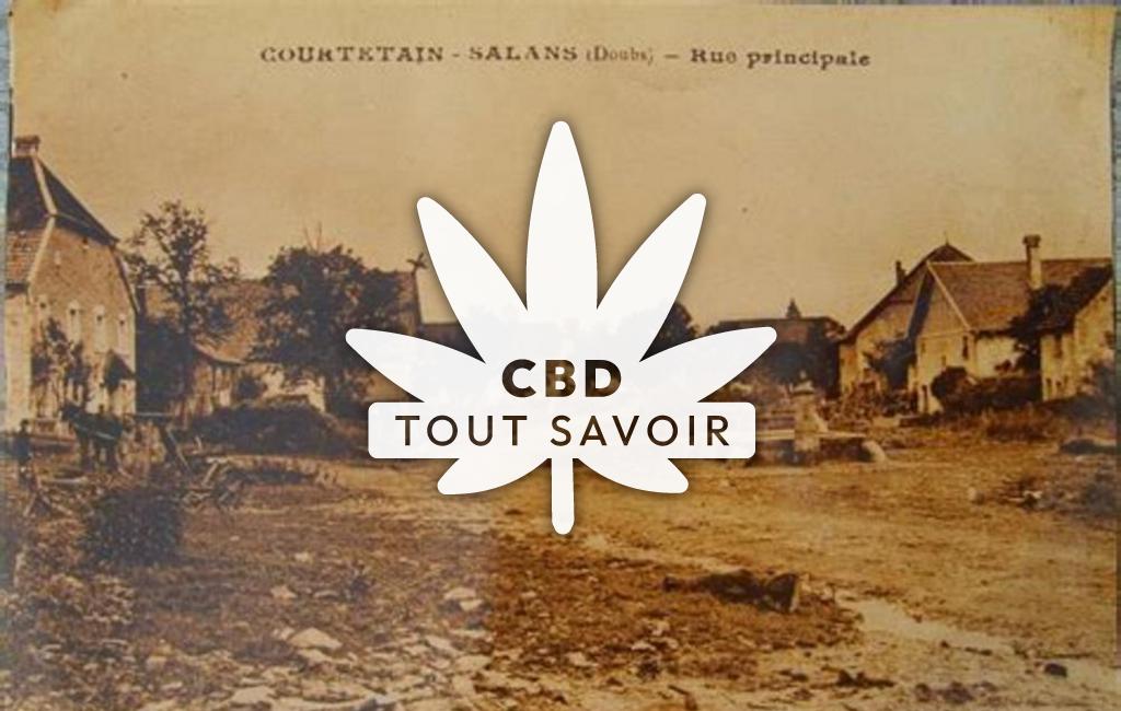 Village à Courtetain-Et-Salans avec feuille Cannabis CBD