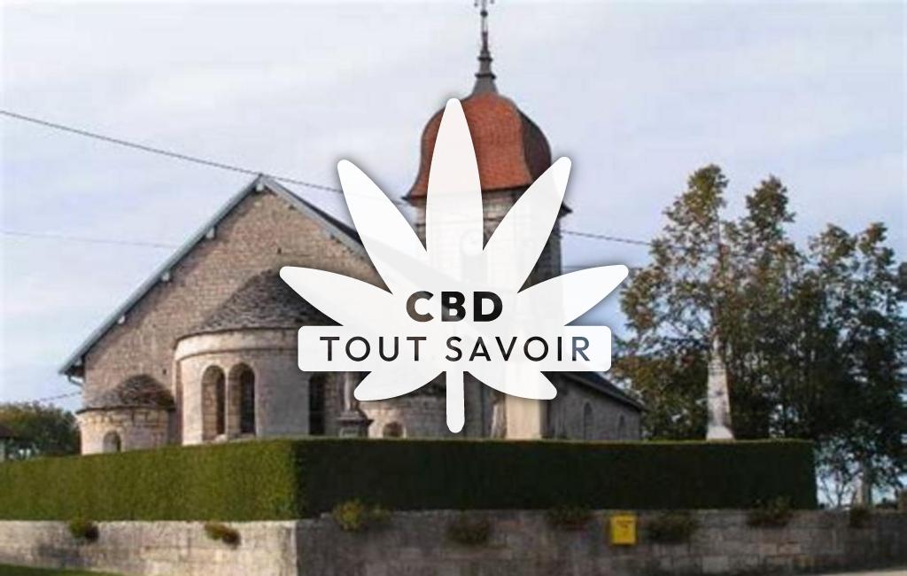 Village à Eysson avec feuille Cannabis CBD