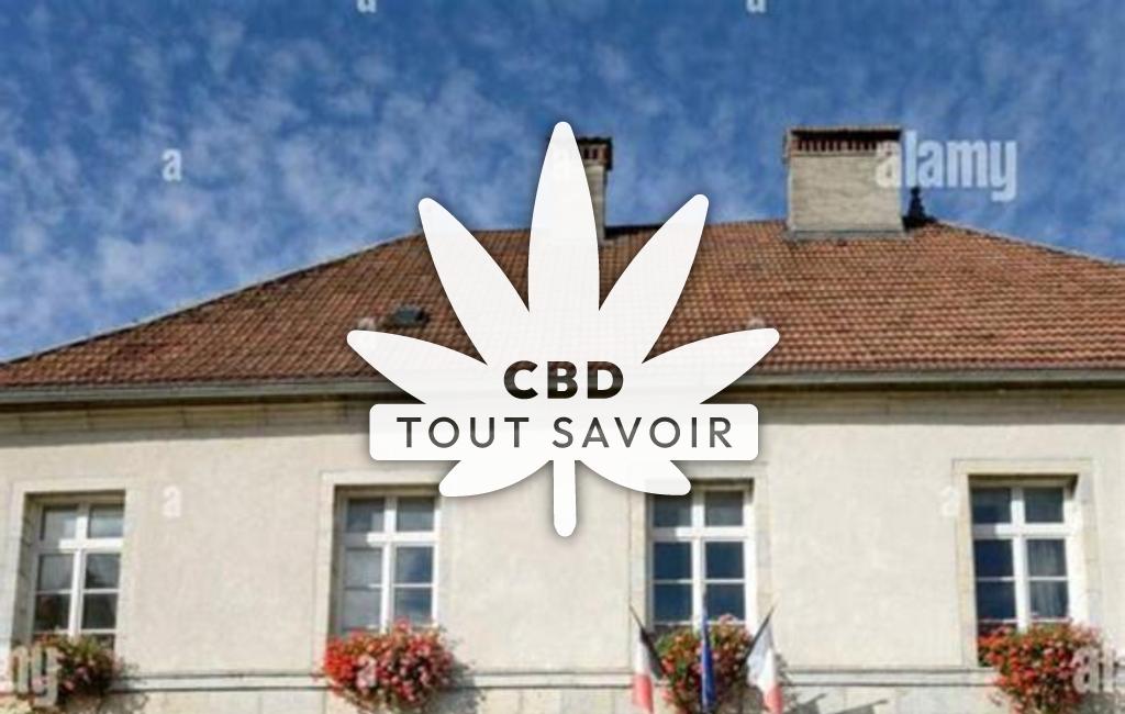 Village à Landresse avec feuille Cannabis CBD