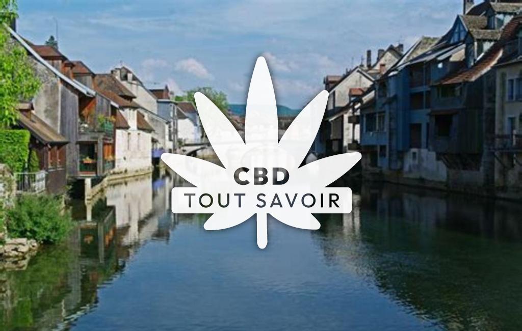 Village à Orsans avec feuille Cannabis CBD