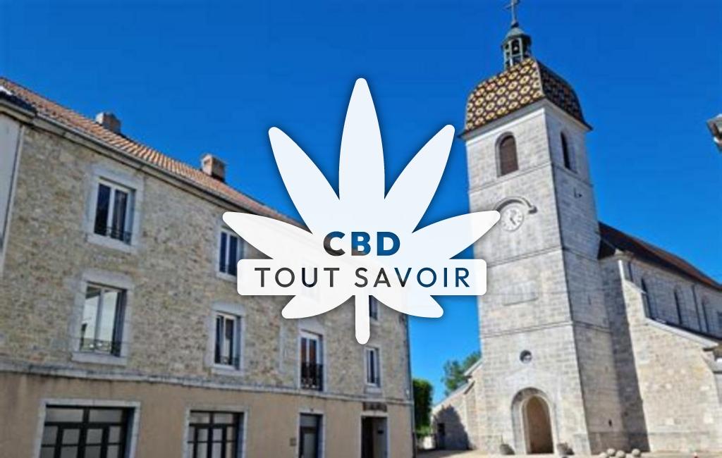 Village à Vercel-Villedieu-le-Camp avec feuille Cannabis CBD